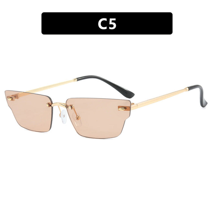 Women's geometric sunglasses with delicate frame and transparent lenses Kalsten