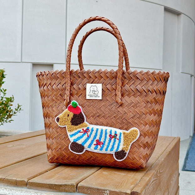 Handcrafted Basket Bag Made of High-Quality Material Kalsten