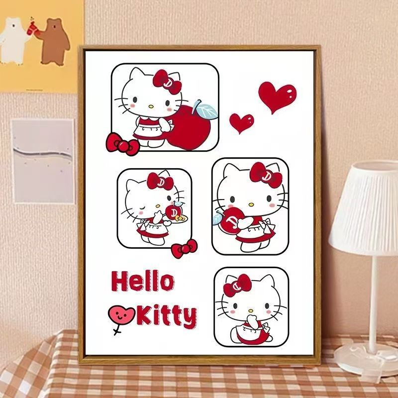 Hello Kitty-Inspired Cartoon Wall Art Print Kalsten