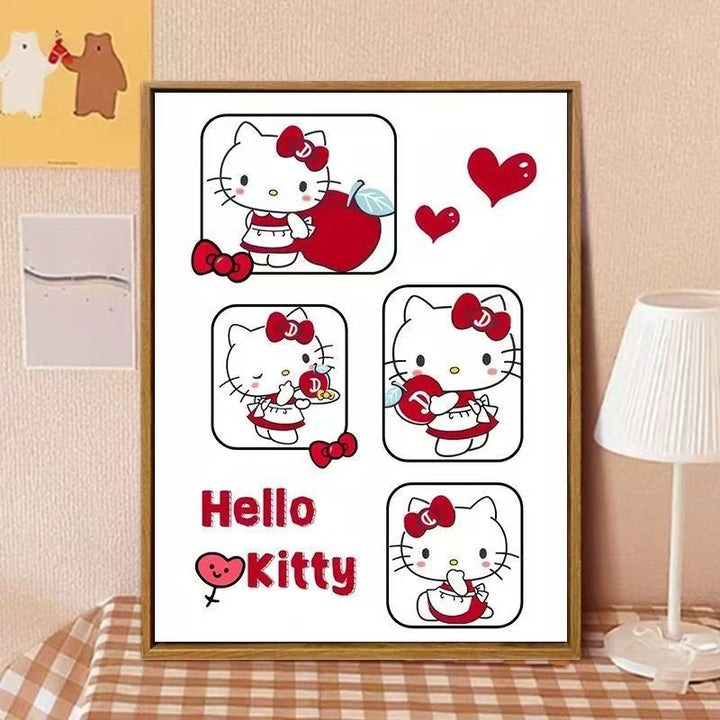 Hello Kitty-Inspired Cartoon Wall Art Print Kalsten