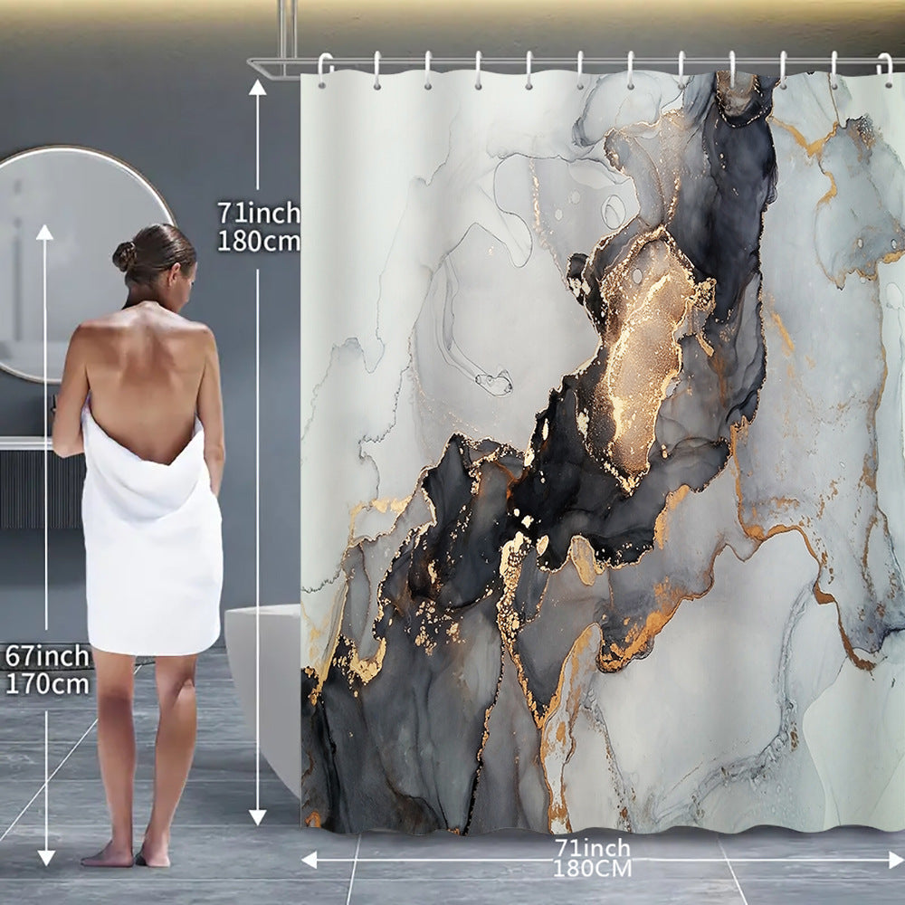 Artistic Marble Design Shower Curtain Kalsten