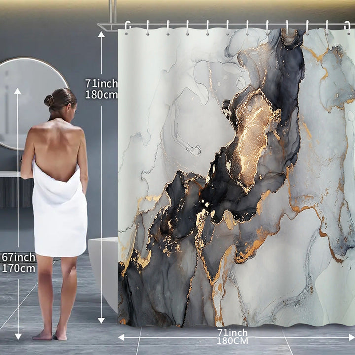 Artistic Marble Design Shower Curtain Kalsten