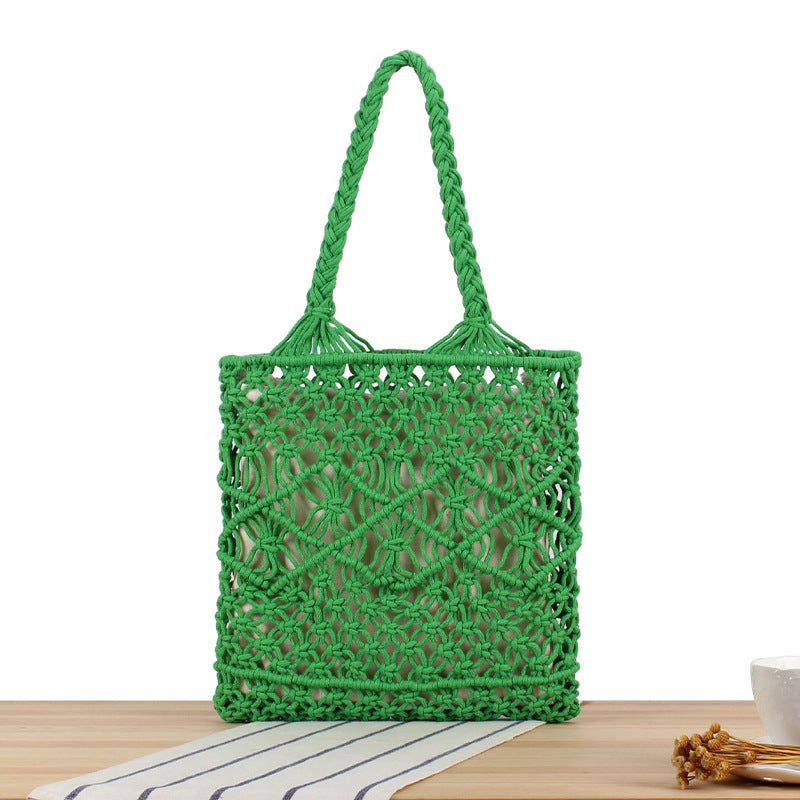 Hand-knitted tote bag with geometric patterns Kalsten