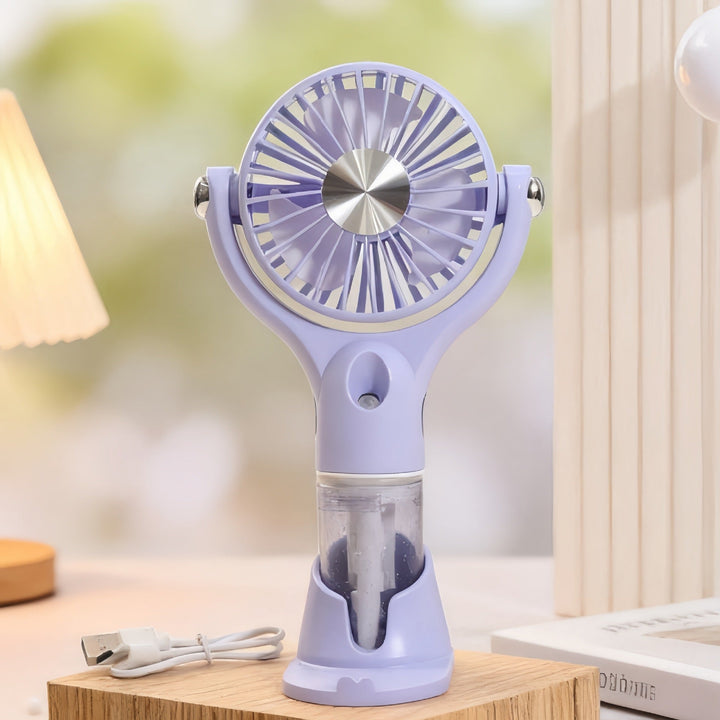 Women Portable Spray Fan with USB Charging Function and Ergonomic Handle Kalsten