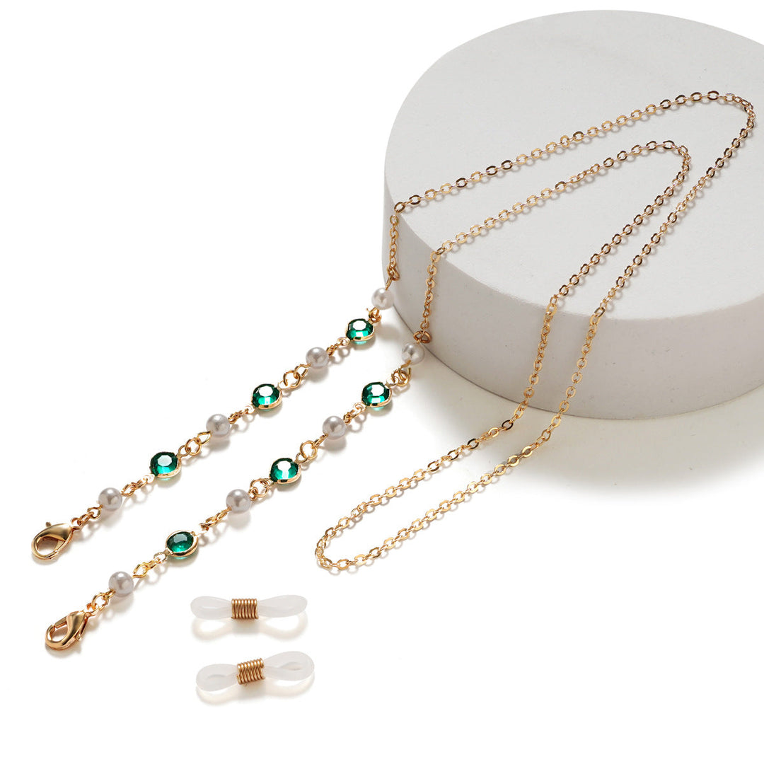 Premium Pearl and Amethyst Eyewear Chain Kalsten