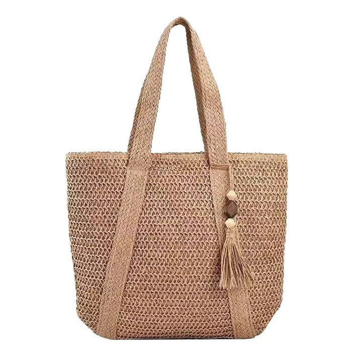 Handbag Made of Natural Weave with Decorative Tassel Detail Kalsten