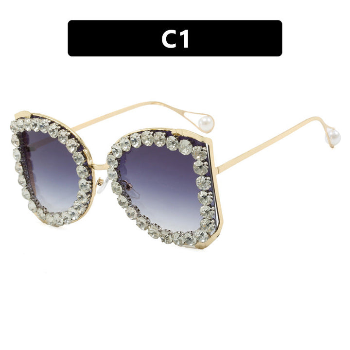 Women's extravagant cat-eye sunglasses with sparkling rhinestone frame Kalsten
