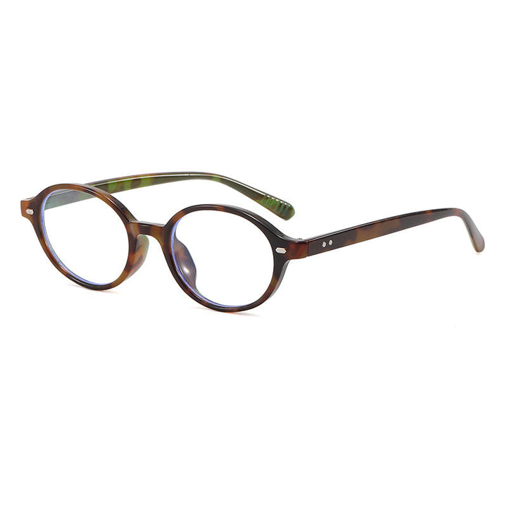 Women's fashionable round reading glasses with flexible plastic frame Kalsten