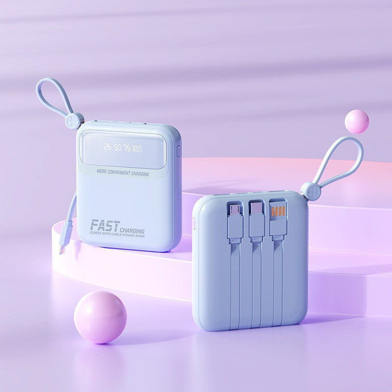 Portable power bank with integrated cables and multifunctional charging port Kalsten
