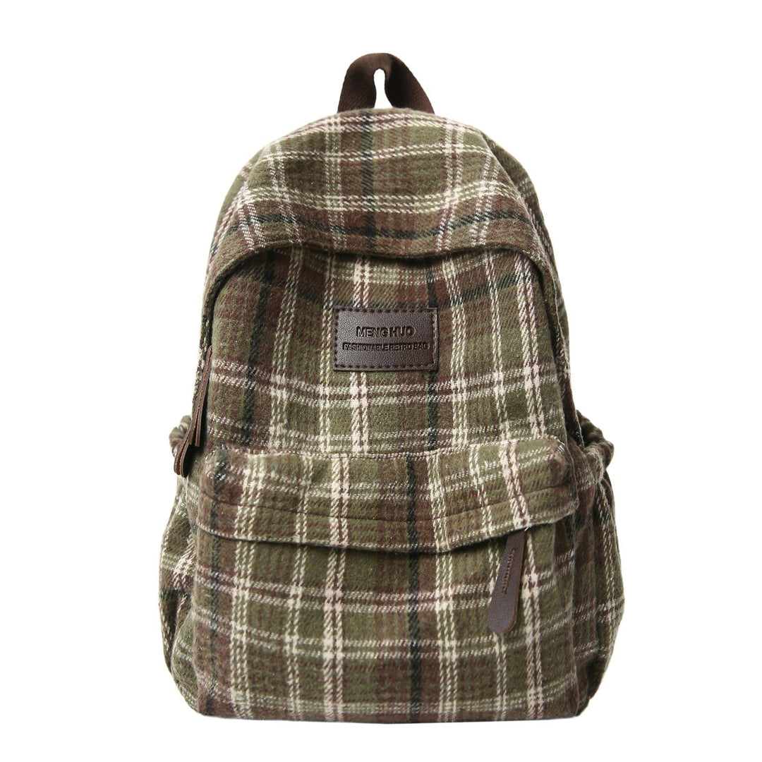 Cozy Plaid Pattern School Backpack Kalsten