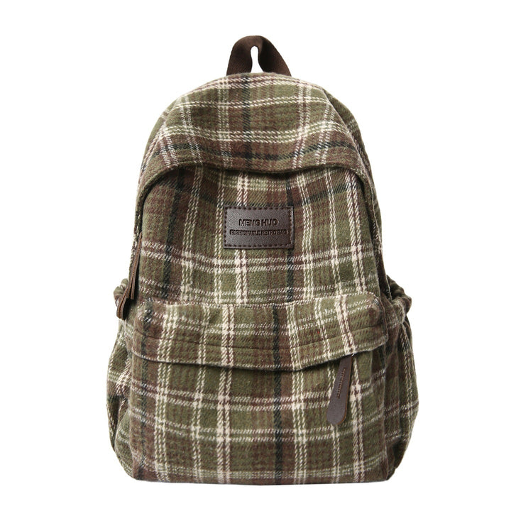 Cozy Plaid Pattern School Backpack Kalsten