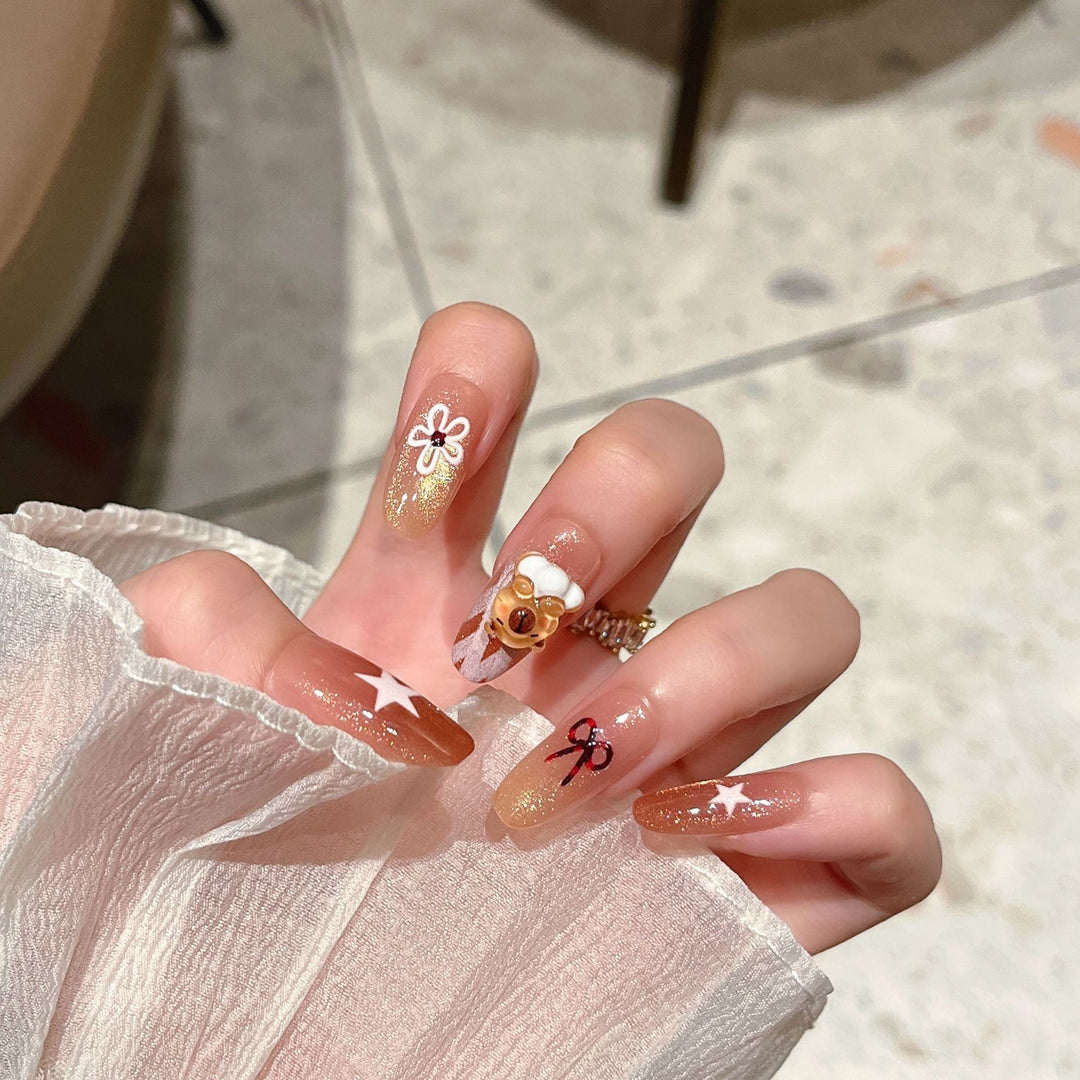 Artistic 3D Character-Themed Press-On Nail Extensions Kalsten