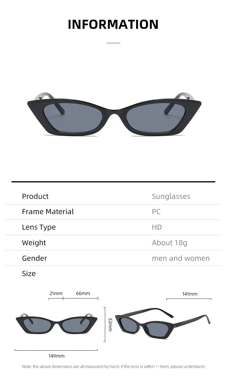 Women's fashionable cat-eye sunglasses with transparent frame Kalsten