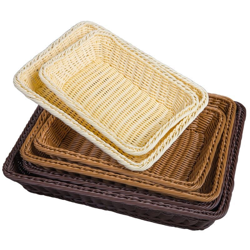 Unisex Rectangular Rattan Serving Basket Kalsten