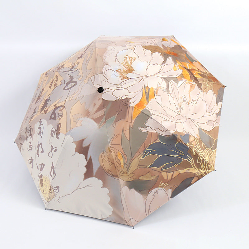 Women's Folding Umbrella with Artistic Bamboo Design Kalsten