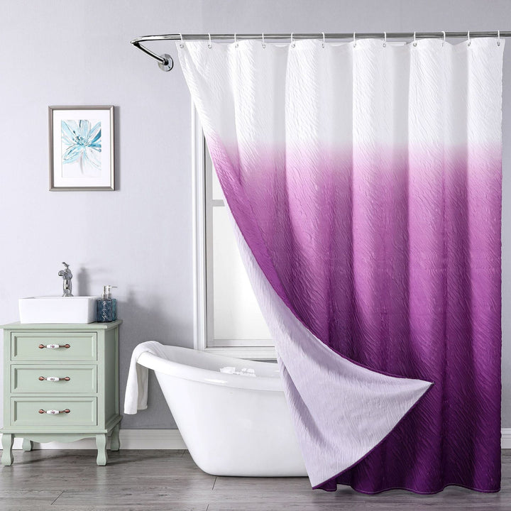 Textured Leaf Pattern Shower Curtain Kalsten