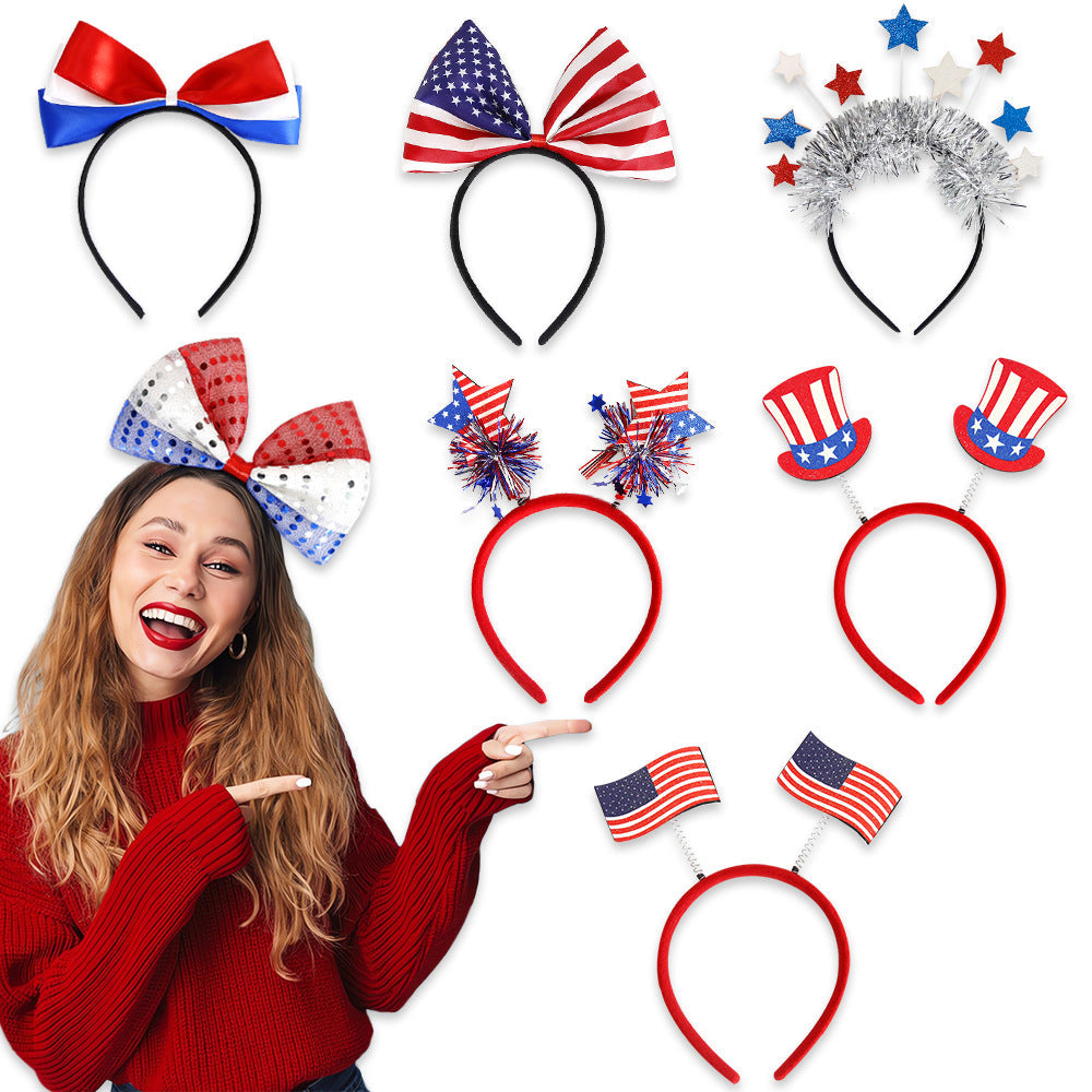 Ladies' festive hairband with pom poms, star embellishments, and glitter tinsel Kalsten