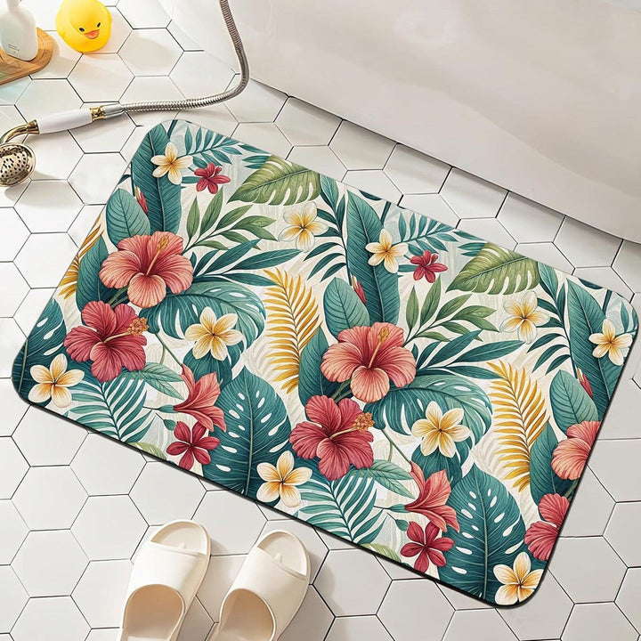 Floral-Patterned Comfort Bath Mat Kalsten