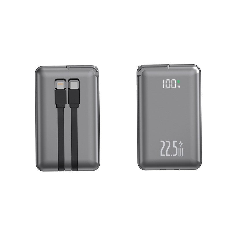 Slim Powerbank with Integrated Charging Cables and Digital Display Kalsten
