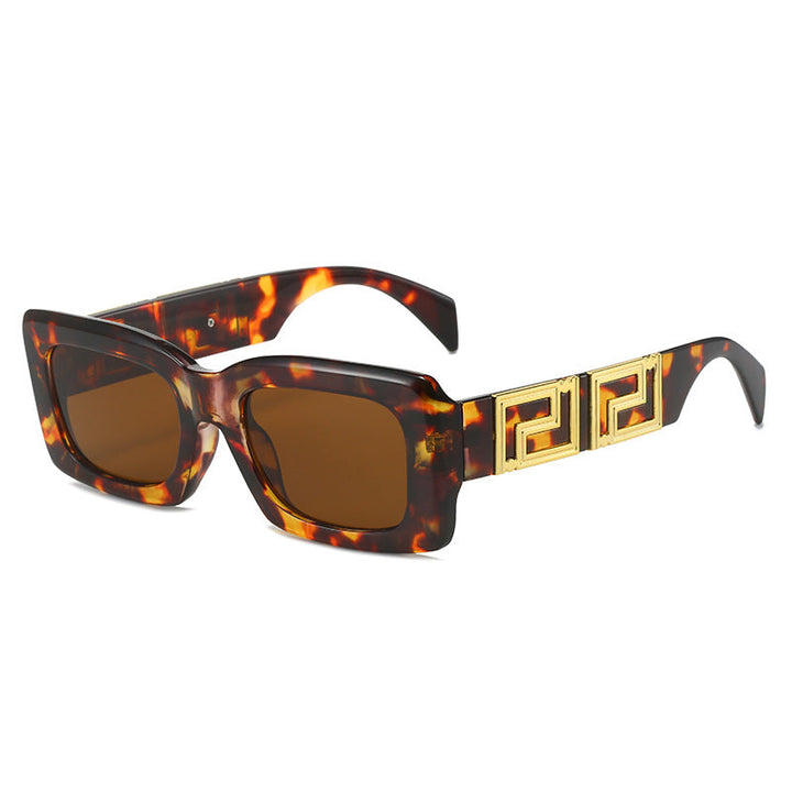 Women elegant square sunglasses with luxurious gold accent Kalsten