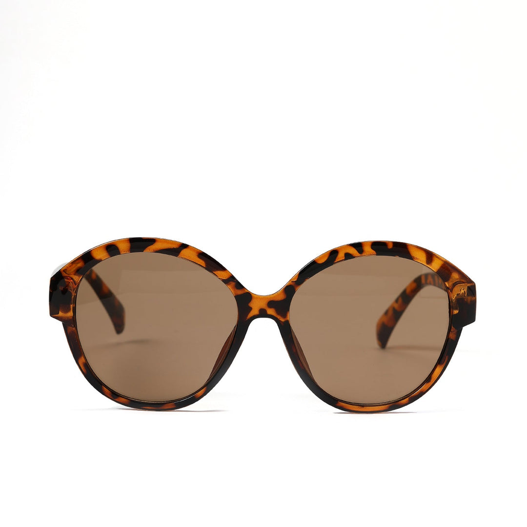 Women's round fashionable sunglasses with striking leopard pattern Kalsten