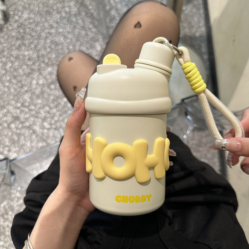 Ladies insulated water bottle with ergonomic carrying handle and cheerful design Kalsten