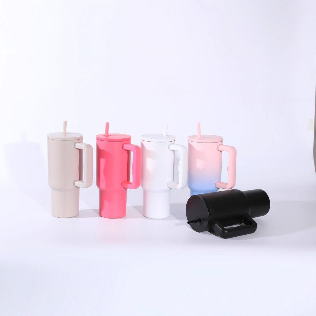 Ladies insulated mug with handle and straw Kalsten