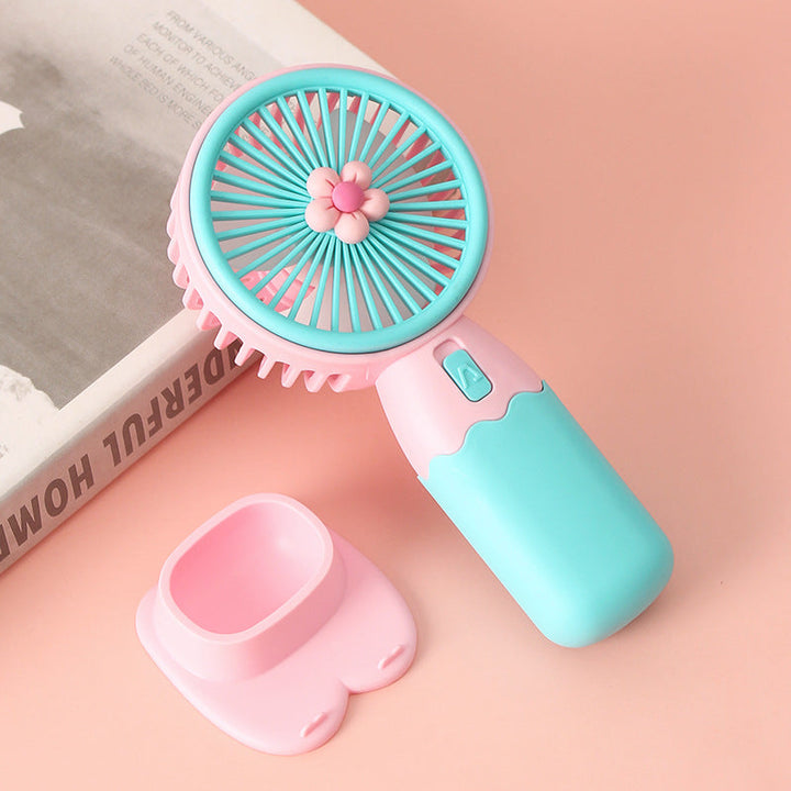 Women Portable Hand Fan with Floral Design Kalsten