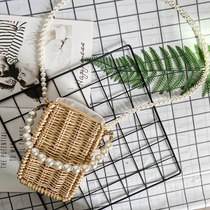 Women's Pearl Necklace Basket Bag Kalsten