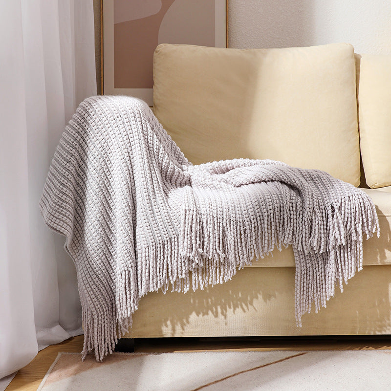Unisex Knitted Cozy Throw Blanket