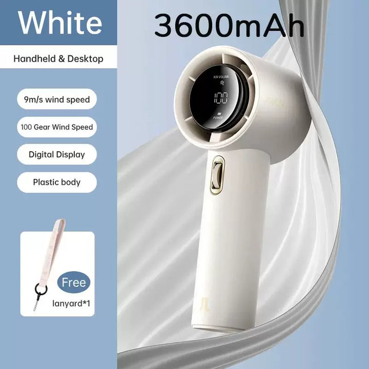 Unisex one-size rechargeable cordless portable hair dryer with digital display, multi-speed wind control and travel lanyard Kalsten