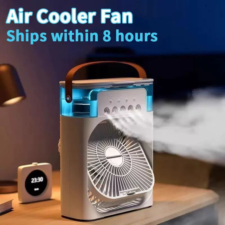 Unisex One Size USB humidifying portable fan with three speed levels, seven color mood light, removable water tank and stable carrying handle Kalsten