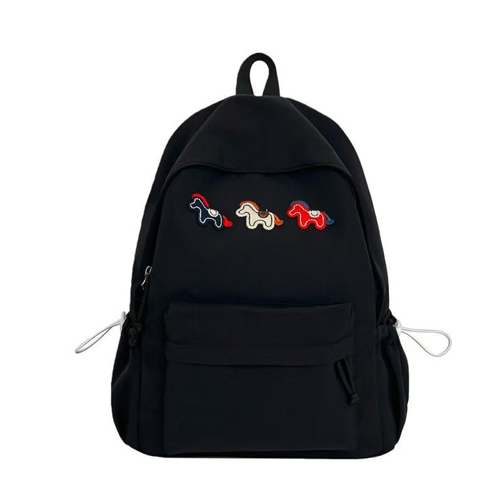 Playful Embroidered Animal Design Backpack Kalsten