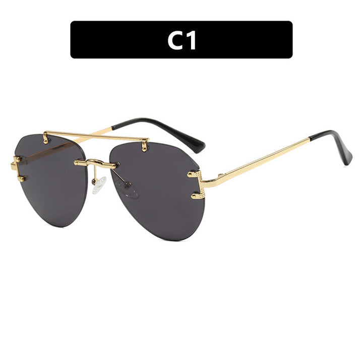 Women modern pilot sunglasses with gradient lenses and slim metal frame Kalsten