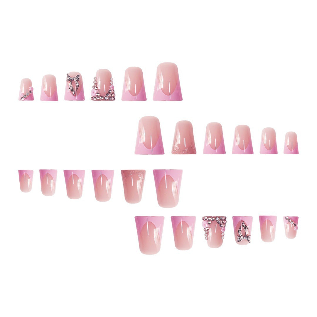 Elegant Floral Rhinestone Press-On Nails Kalsten