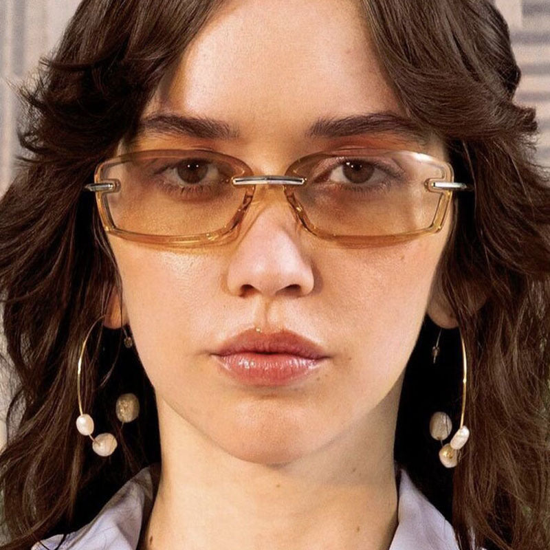 Women's fashionable sunglasses in futuristic design and transparent frame Kalsten