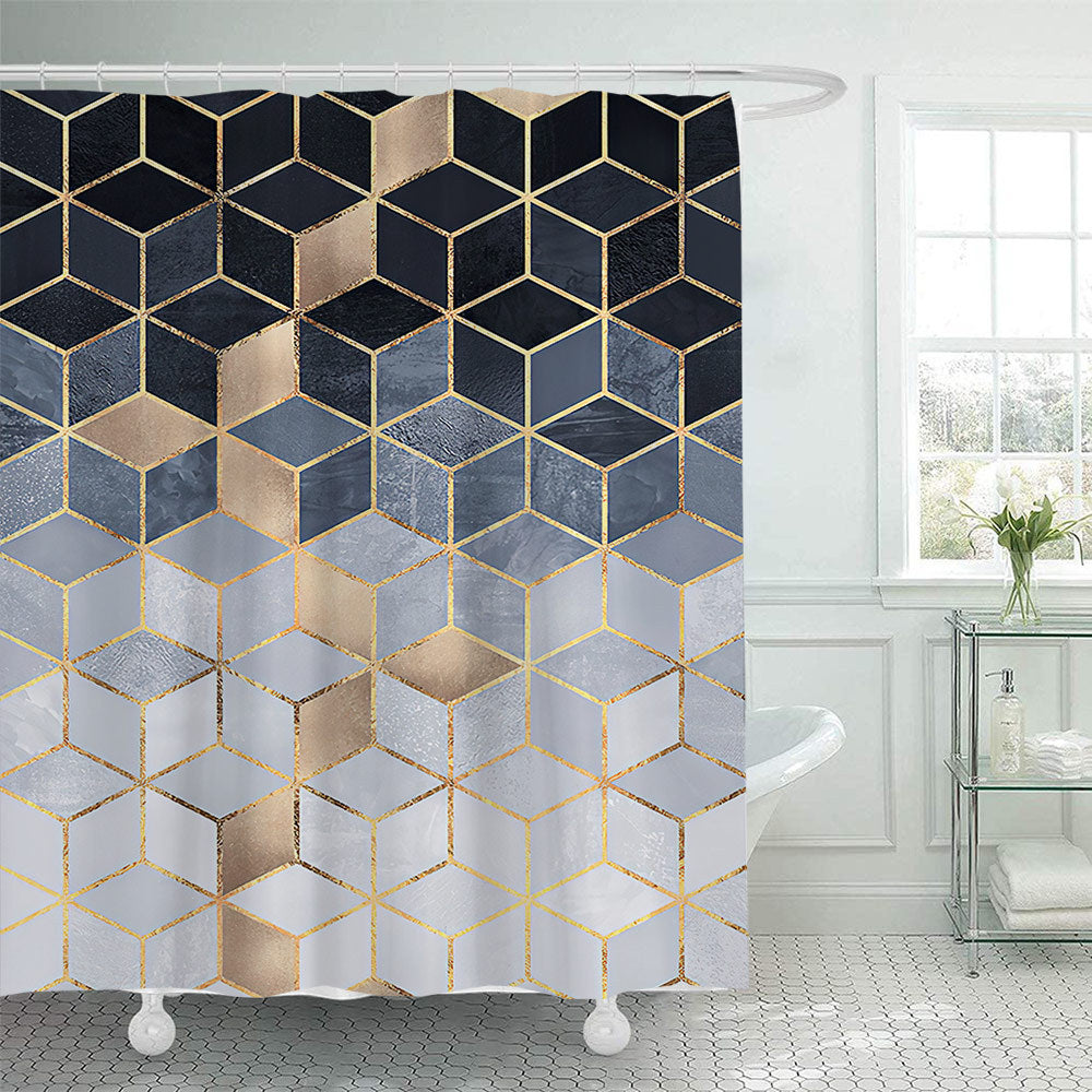Textured Mosaic Pattern Shower Curtain Kalsten