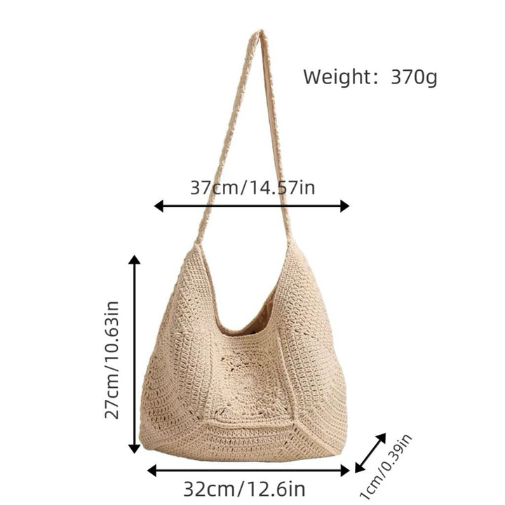 Handmade tote bag with artistic crochet pattern Kalsten