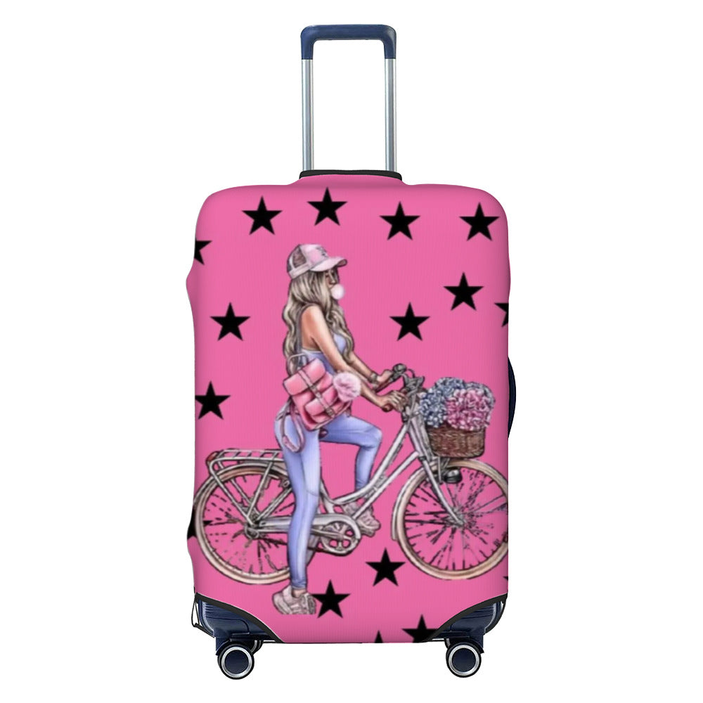 Ladies nan elastic suitcase cover with motif print, water-repellent and tear-resistant, with handle and telescopic opening Kalsten
