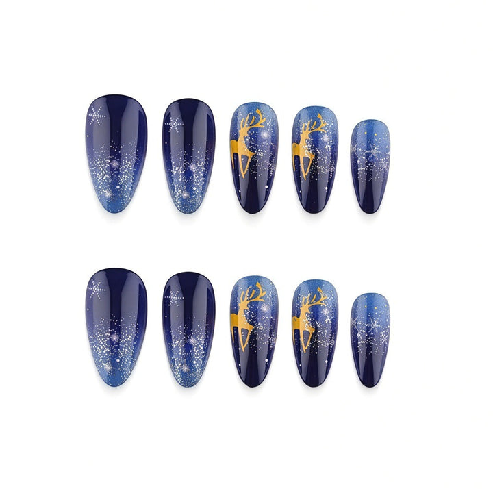 Artificial Nails in Elegant Winter Design with Sparkling Accents Kalsten
