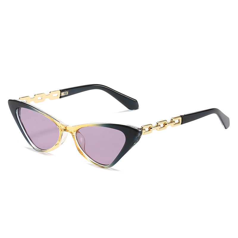Women Cat-Eye Sunglasses with Stylish Chain Accents Kalsten