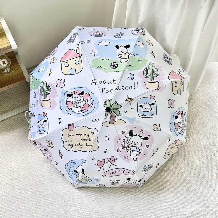 Ladies folding umbrella with playful Pochacco design Kalsten