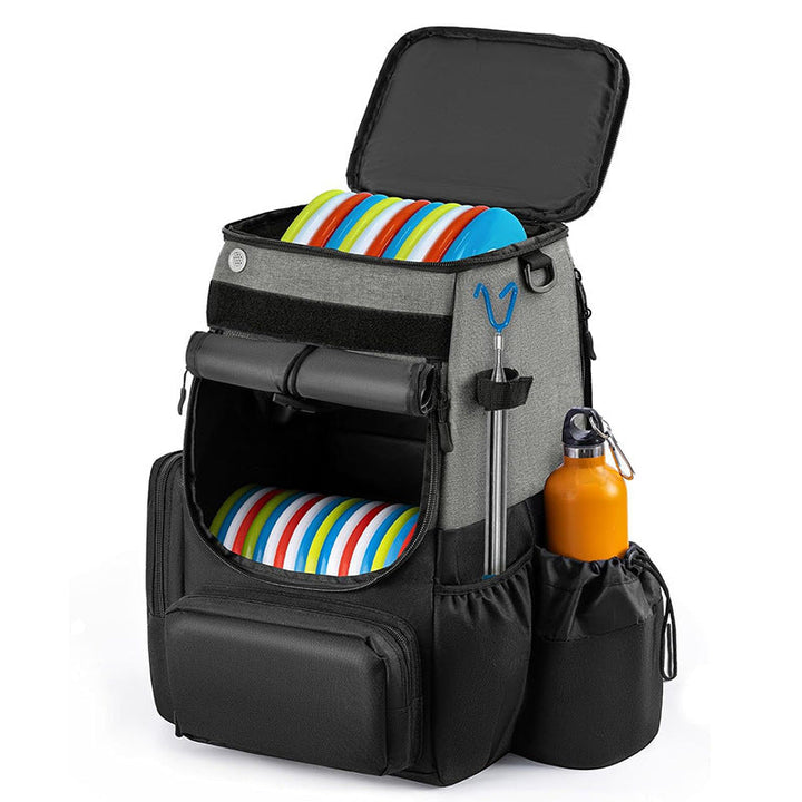 Unisex nan robust Disc Golf Backpack with padded disc compartment, side bottle holder, and multifunctional accessory pockets Kalsten