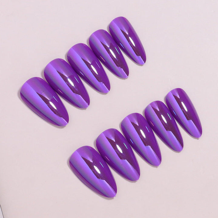 Glossy Press-On Nails Set with Iridescent Finish Kalsten