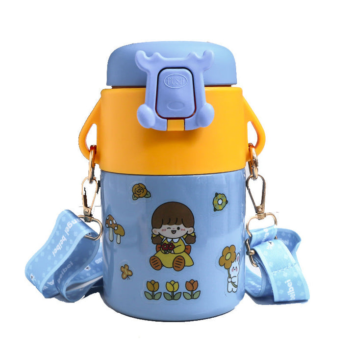 Insulated drinking bottle with practical carrying strap and playful design Kalsten