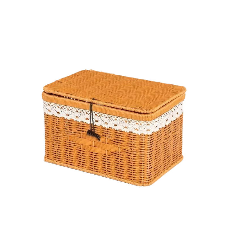 Women's braided basket with lid and lace top Kalsten