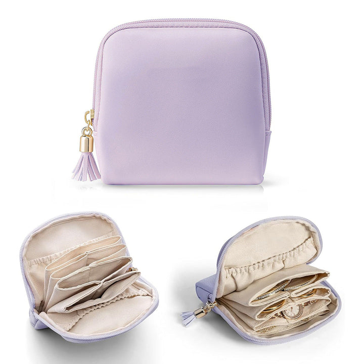 Cosmetic organizer with structured interior and elegant tassel Kalsten