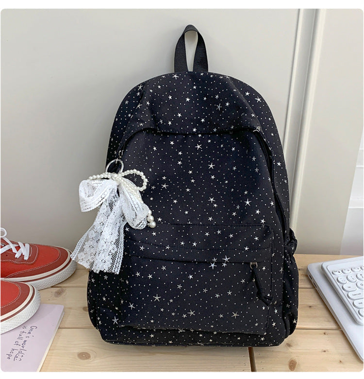 Stylish Star-Print Casual School Backpack Kalsten