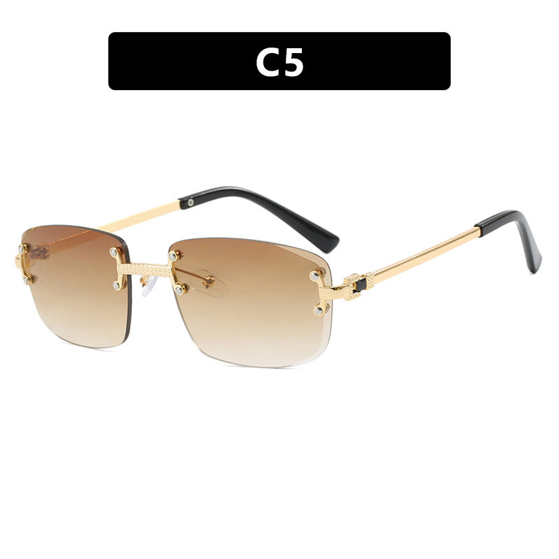 Women's elegant square sunglasses with transparent lenses and high-quality metal frame Kalsten