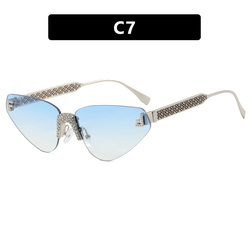 Women Designer Cat Eye Sunglasses with Sparkling Rhinestone Embellishment Kalsten